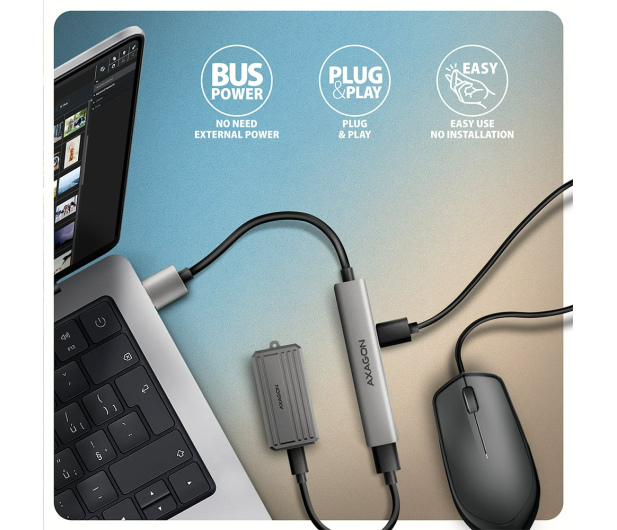 Axagon HUE-STA ALU STRIP USB-A 4 port hub - 1485468 - zdjęcie 5